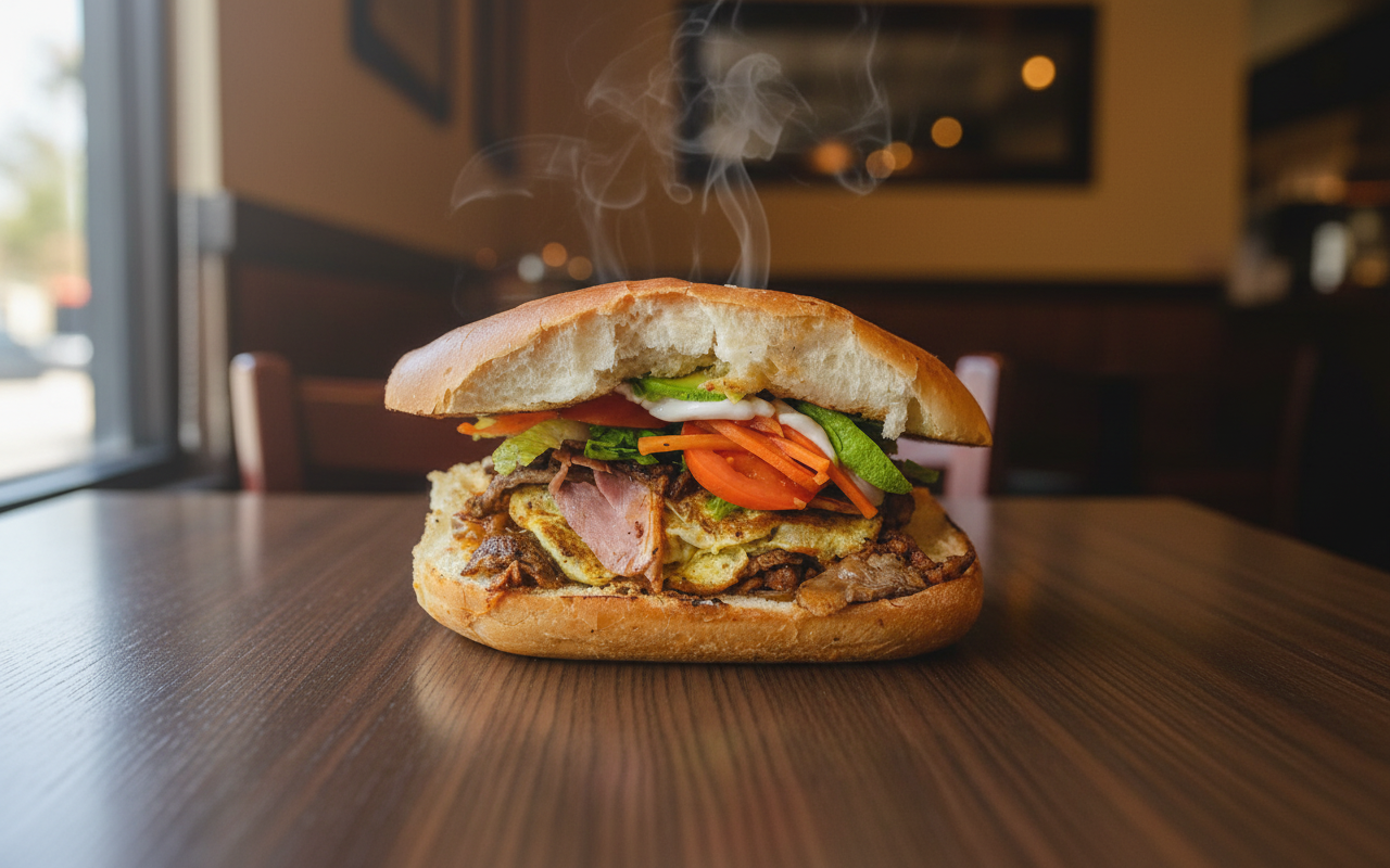 Loaded breakfast sandwich
